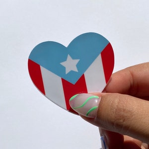 Puerto Rico Flag Heart Sticker | Puerto Rico Flag Sticker | Puerto Rico Sticker
