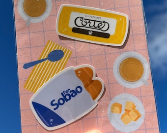 Pacote de adesivos Sobao de Porto Rico | Adesivo Pan Sobao | Adesivo Chocolate Cortes | Adesivo Porto Rico | Adesivo Latina