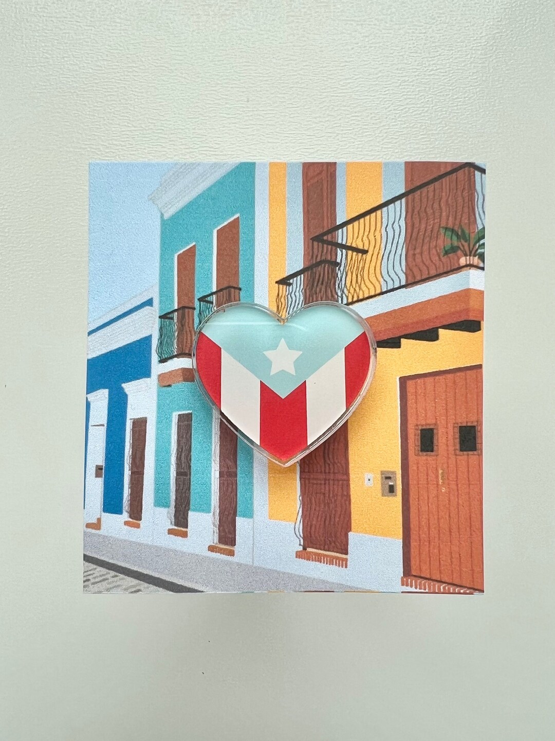 Puerto Rico Flag Heart Acrylic Pin Puerto Rico Flag Acrylic Etsy