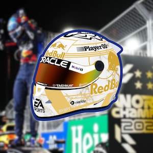 Pegatina para casco del 4.º Campeonato Mundial de Max Verstappen / Pegatina de Max Verstappen / Pegatina de F1