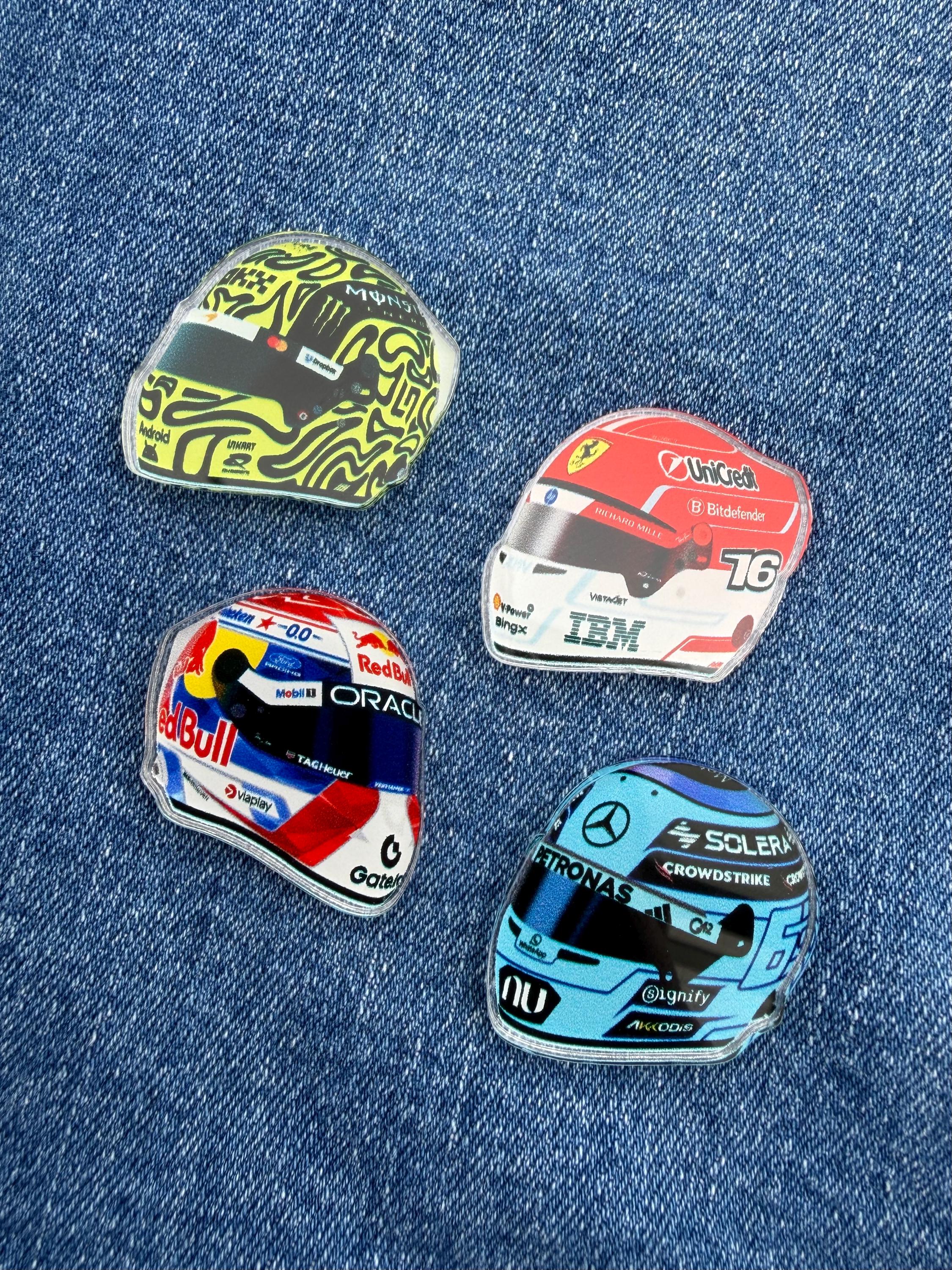 F1 Racing Pin Button F1 Drivers Helmet Acrylic Pins | 2026 Designs - Etsy UK