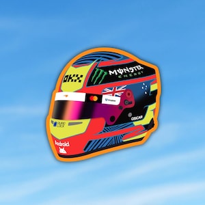 Pegatina para casco de tamaño completo de Oscar Piastri 2026 / Pegatina de Oscar Piastri / Pegatina de F1