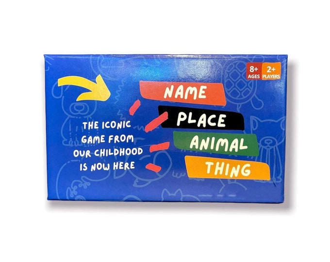 Name Place Animal Thing - Board Game, Games for family, Family Game Nigh, Unique Gifts, Cards Game, Educational Game, Christmas Gift