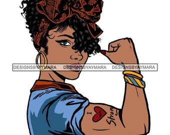 Afro Strong Woman Flexing Strong Latina Black Woman Ebony Nubian Melanin Popping SVG JPG PNG Vector Clipart Silhouette Cricut Cut Cutting