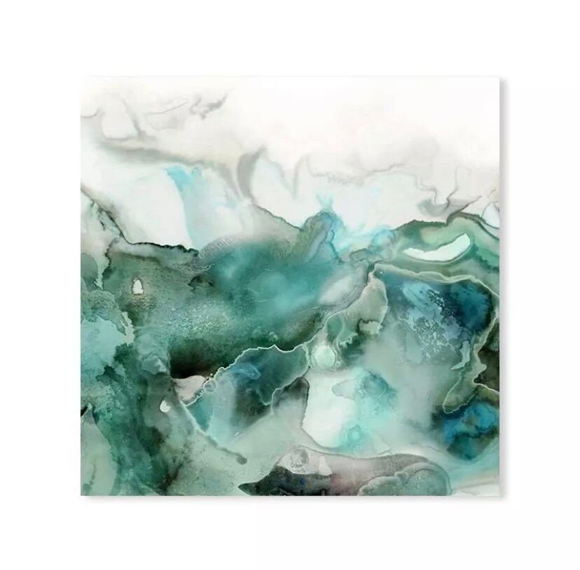 Abstract Mint Green Marble Wall Art Pictures Canvas Painting | Etsy