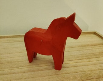 Caballo Dala rojo vintage hecho a mano - hecho en Suecia