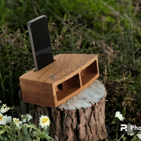 iPhone stand  Sound amplifier for Smartphone, wooden holder Speaker, Smartphone Stand, Office Gift Idea, Corporate Gift, Cell phone speaker