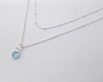 Sterling Silver Aquamarine Charm March Birthstone Sterling Silver Aquamarine Charm March Birthstone