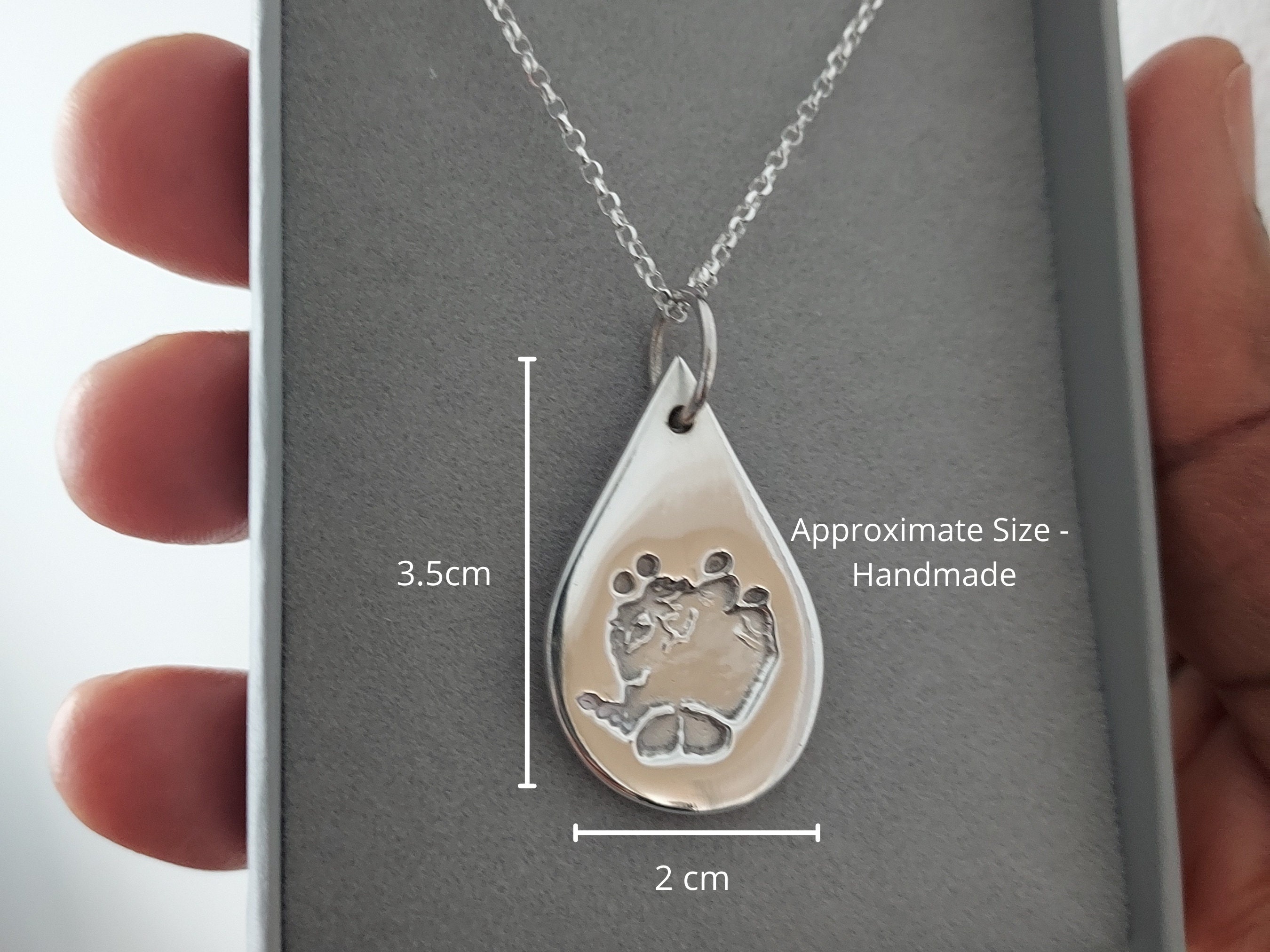 Hedgehog Necklace, Pygmy Hedgehog Paw Print Necklace, Personalised