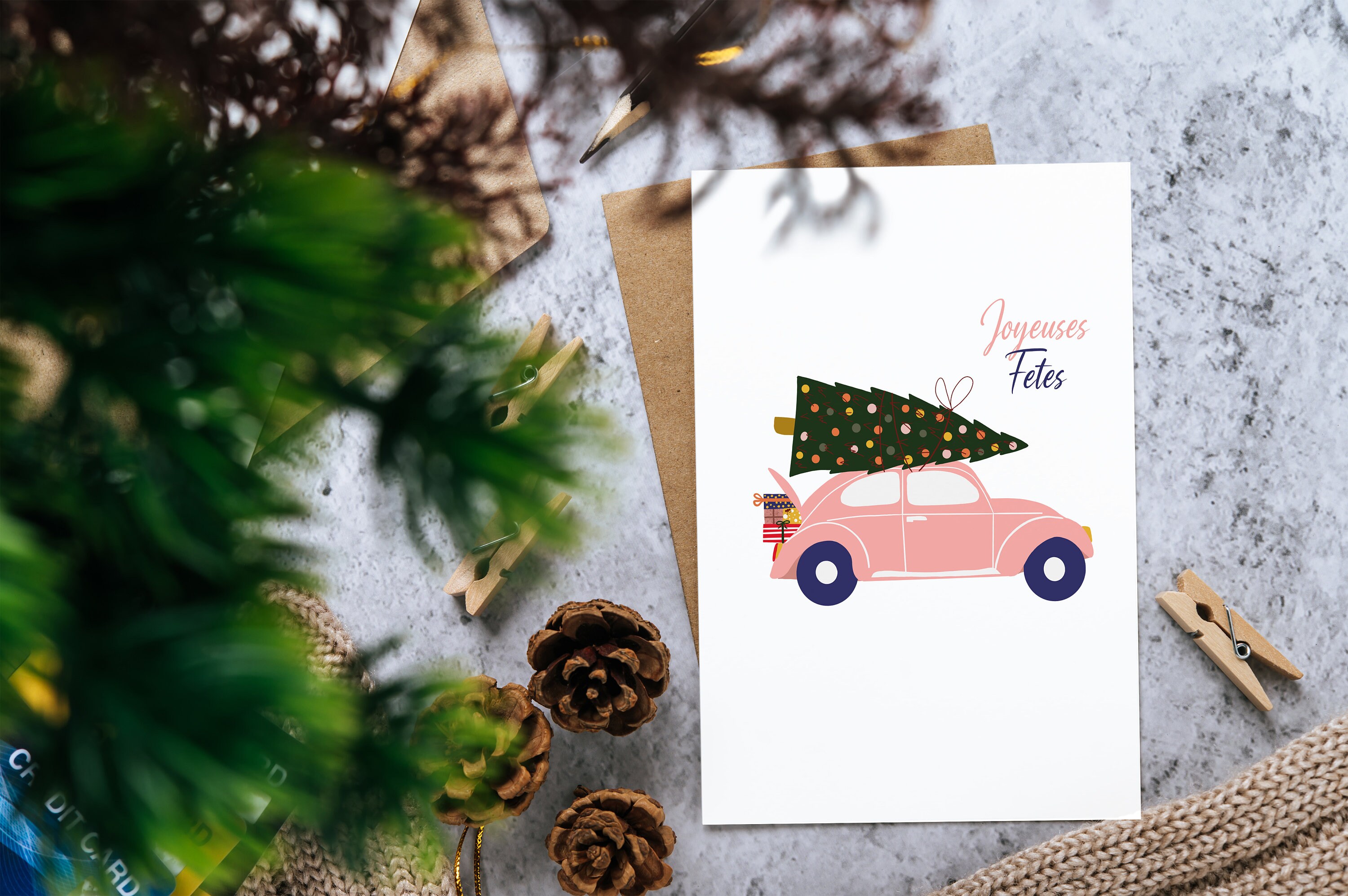 Affiche Pour Les Fêtes - Voiture
