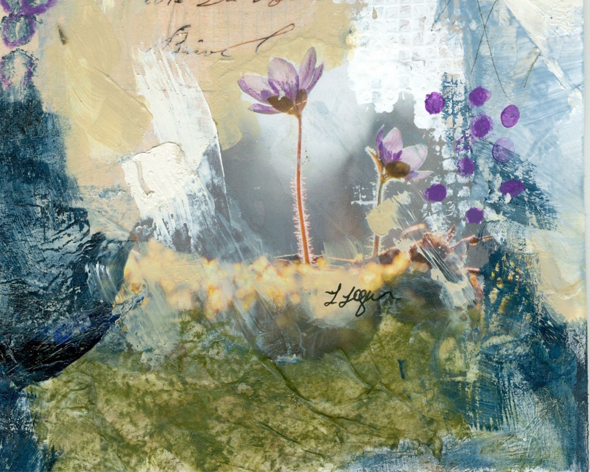 Original abstract art nature inspired mixed media on paper Etsy