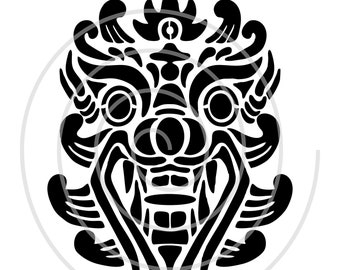 Dragon Face Stencil - Digital File