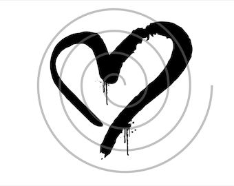 Graffiti Heart Stencil - Digital File