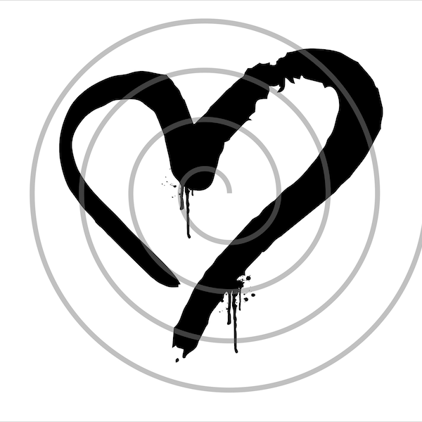 Graffiti Heart Stencil - Digital File