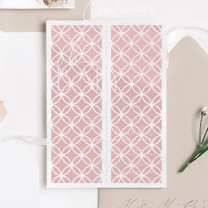 5x7 Round Lace Gate-fold Wedding Invitation laser cut Template with RSVP card, Birthday invitation, lace svg, wedding invitation svg