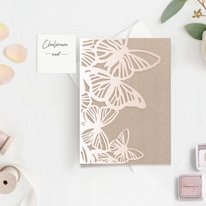 5 x 7 vlinder gevouwen Cricut bruiloft uitnodiging sjabloon, bruiloft envelop lasergesneden kaartsjabloon, Silhouette Cameo, Cricut ScanNcut