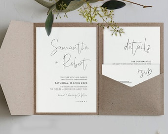 5x7 minimalist Tri-Fold Cricut Wedding Invitation template, wedding envelope, valentine wedding shower invitation, minimal invitation