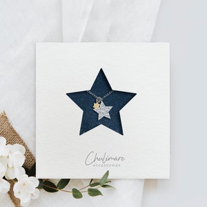 Schattige ster ketting sieraden Display Card ketting SVG sjabloon, ketting Hang Tag SVG | Cricut Cameo Silhouette scanNcut snijbestand