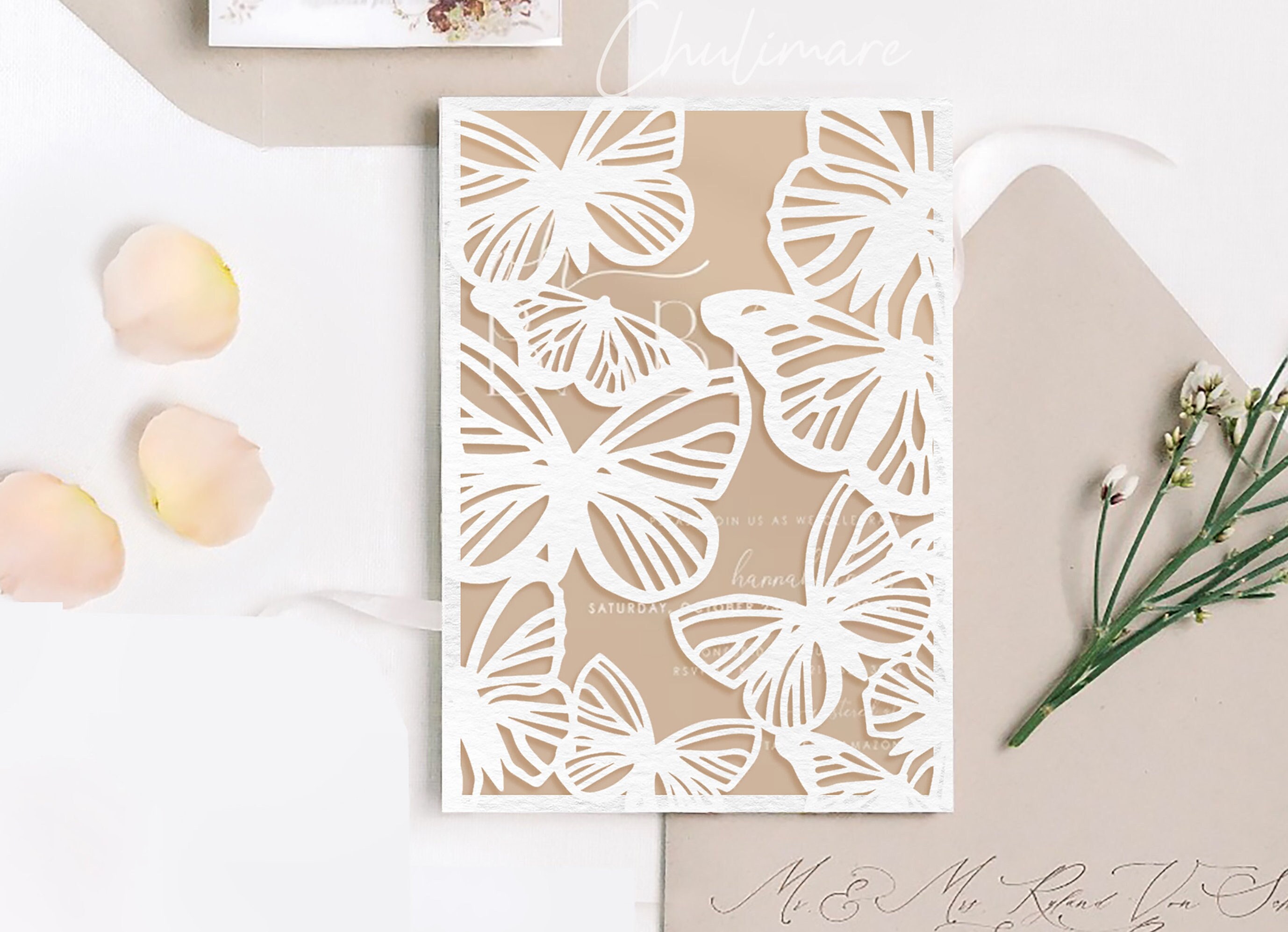Laser cut butterfly invitation - Etsy México, image size:2756x1994