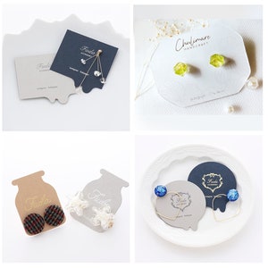 8 styles de jeu de cartes mignons modèle svg de carte de bijoux de carte de boucle d'oreille, carte de boucle d'oreille avec trou SVG | Fichier de découpe Cricut Silhouette scanNcut