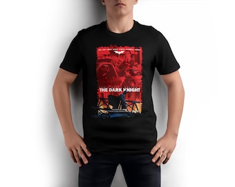 ORIGINEEL filmposter-T-shirt The Dark Knight: filmkleding (VOOR- & ACHTERKANT)