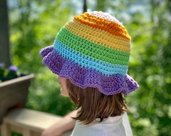 Rainbow knit hat Clearance