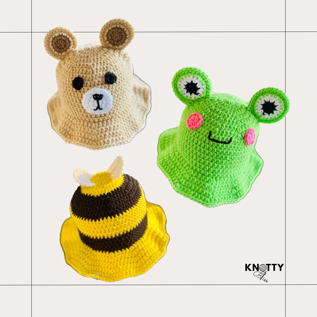 Crochet Animal Bucket Hat Etsy