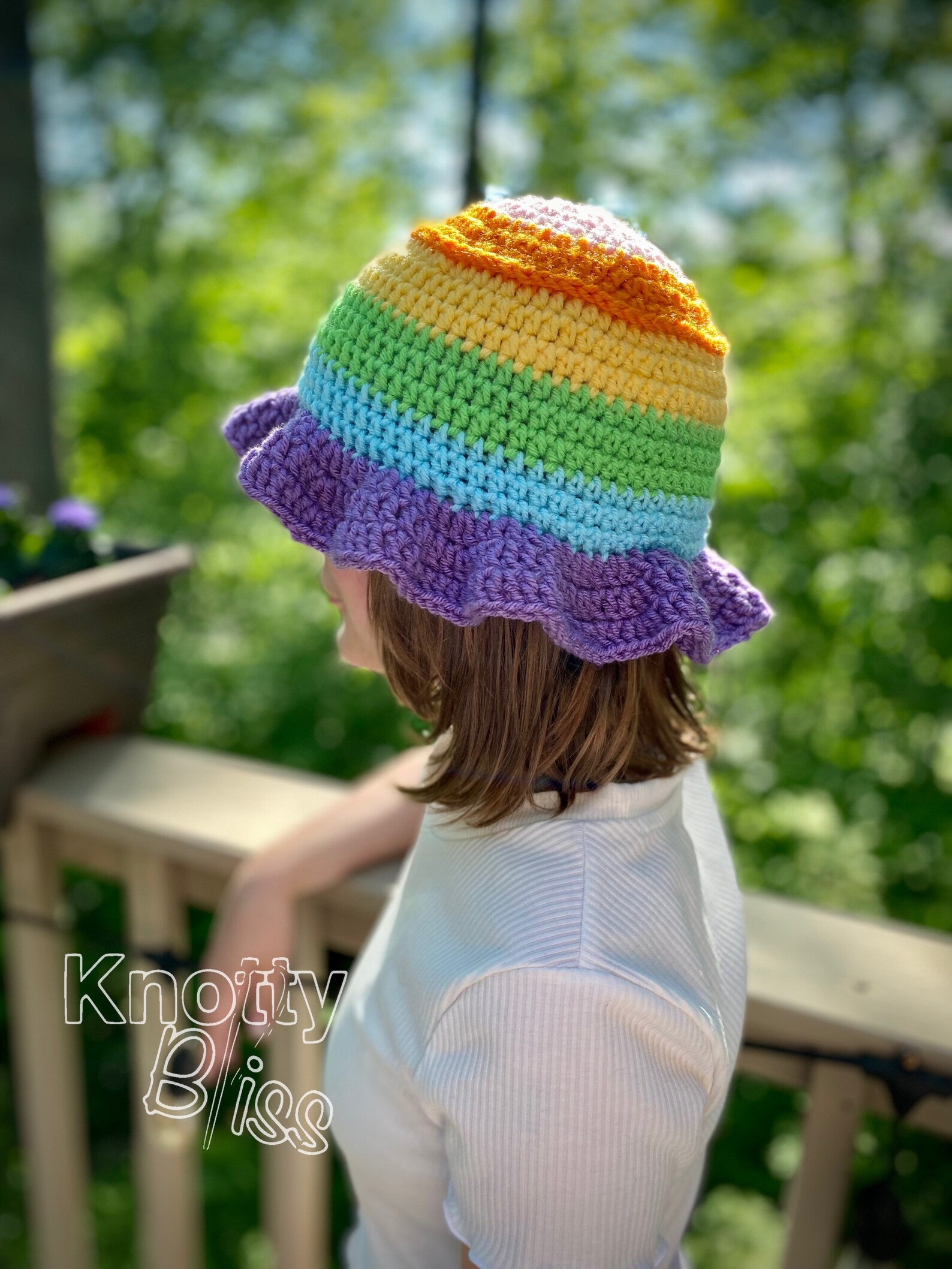 Crochet Rainbow Bucket Hat Etsy