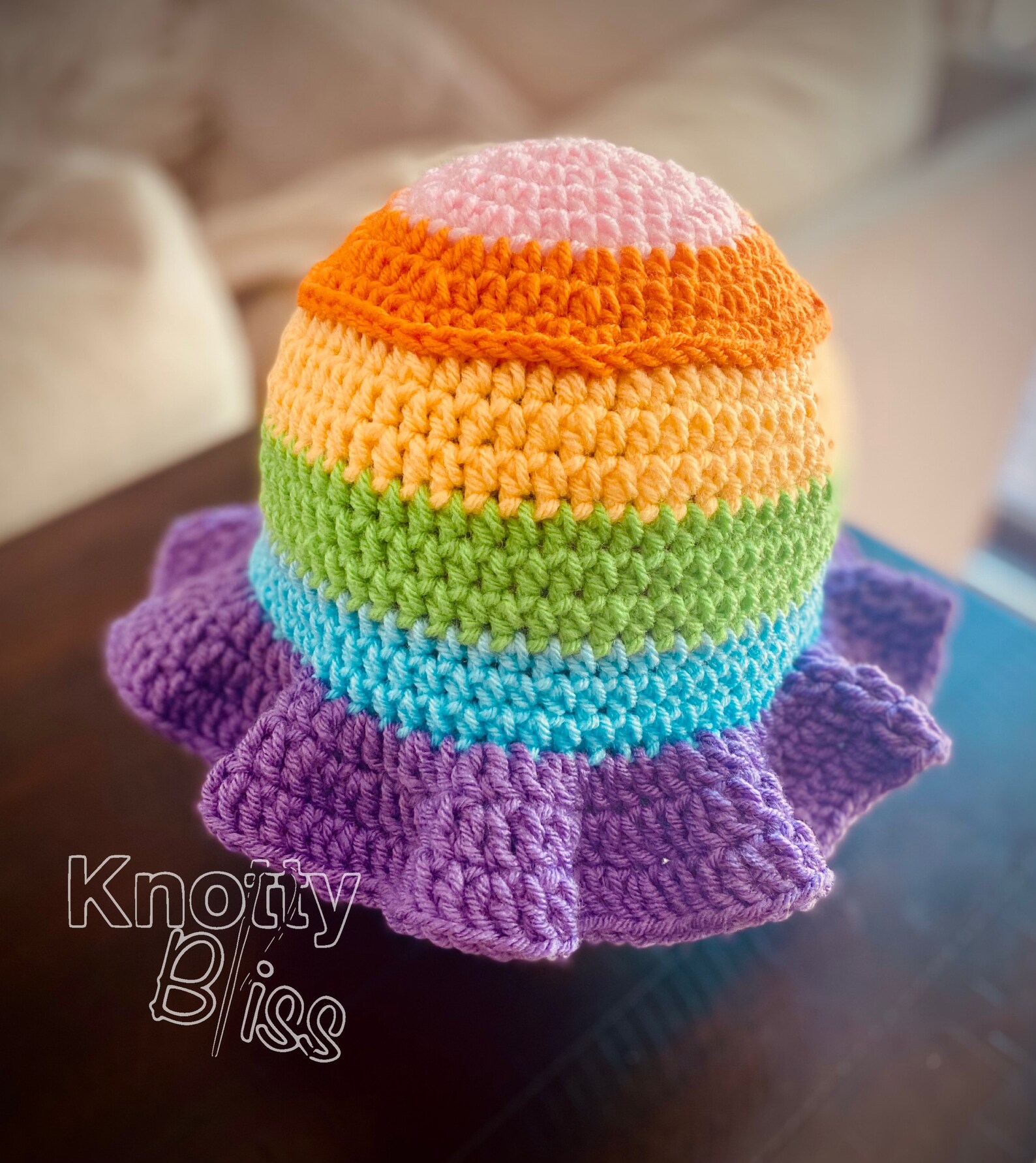 Crochet Rainbow Bucket Hat Etsy