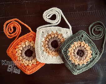 Crochet Small Sunflower Bag