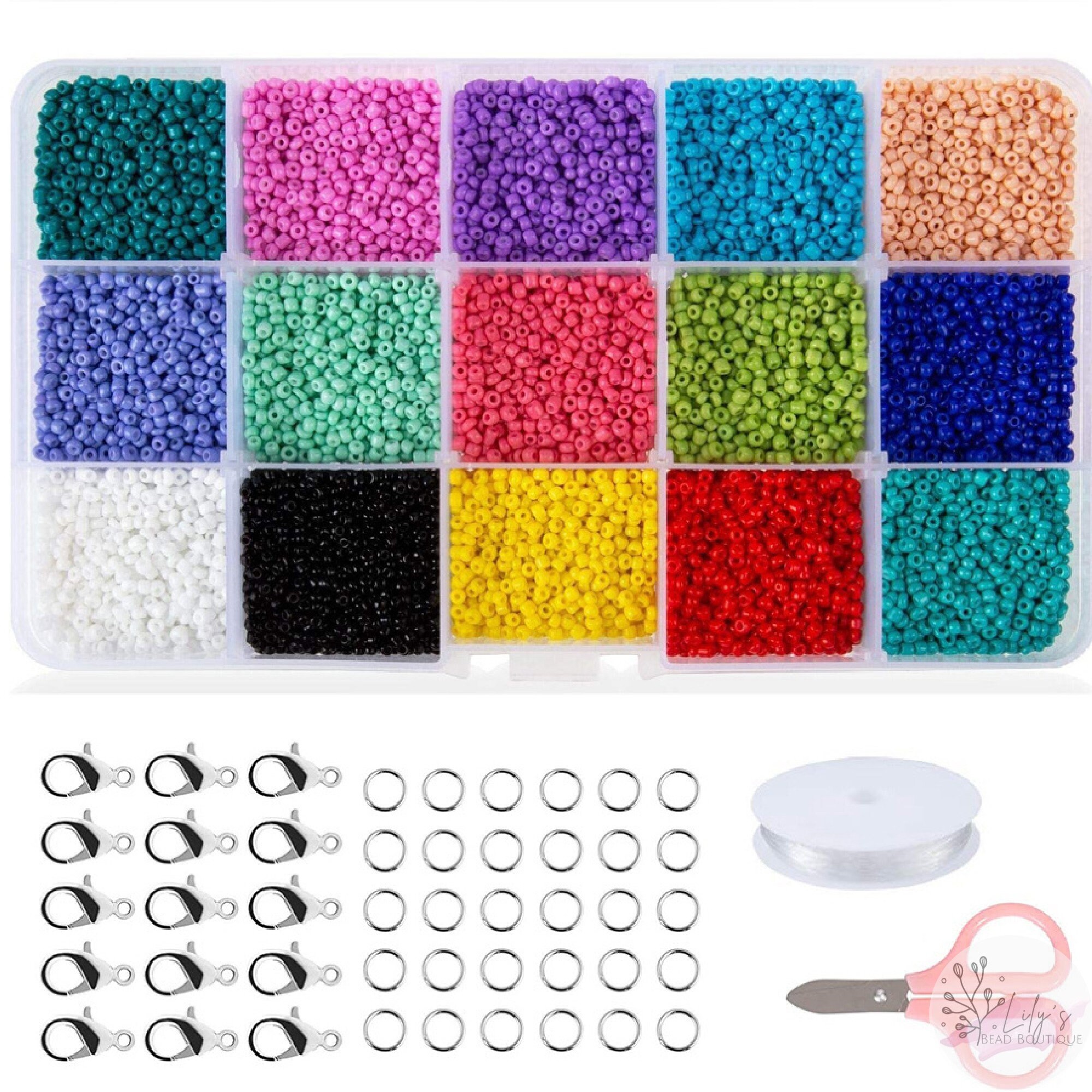 Bead Kit Seed bead kit with string scissors jump rings & Etsy