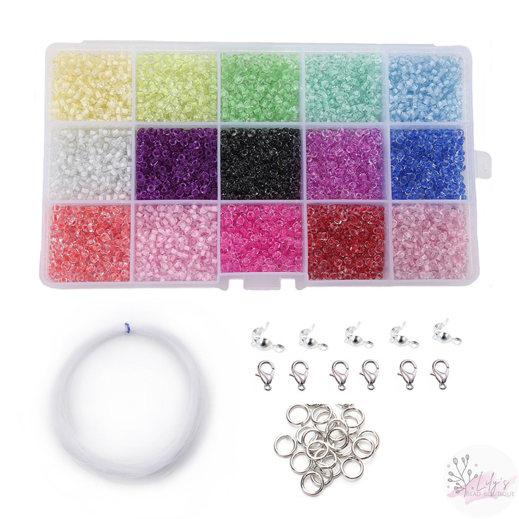 Bead Kit Glass bead kit with string & clasps included. All Etsy