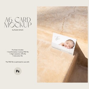 A6 Card Mockup | Birth Announcement Card Mockup for Greeting Card Designers and Creators | Vertical Greeting Card Template | Wedding Mockup