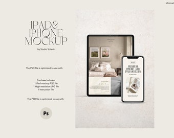Maqueta de iPhone y iPad | Maqueta de teléfono para diseñadores y creadores web | Maqueta realista de iPad | Maqueta estetica