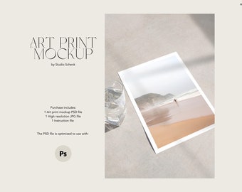 Art Print Mockup | A4 Poster Mockup for Designers, Artists and Photographers | Minimalist Art Mockup in Neutral Colors | Art Print Mockups
