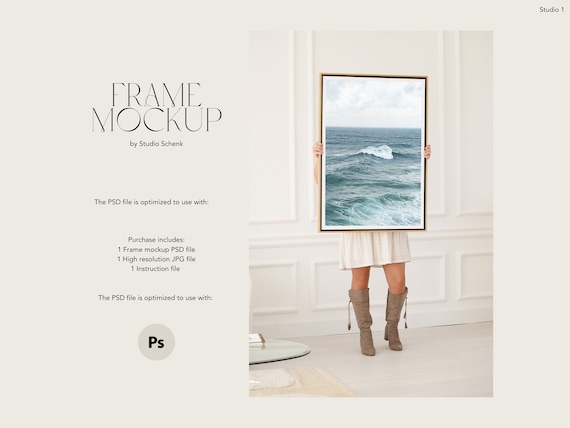 Frame Mockup | Frame Mockup for Designers, Artists and Photographers | Realistic Art Print Frame Mockup | Wooden Frame Mockup