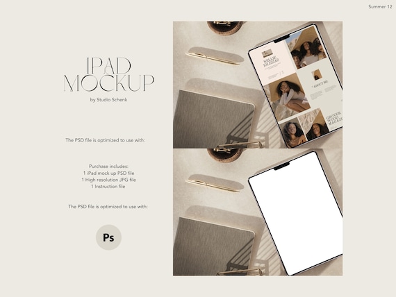 iPad Mockup for Digital Marketing | Realistic Printable Mockup | Aesthetic Digital Product Mockup