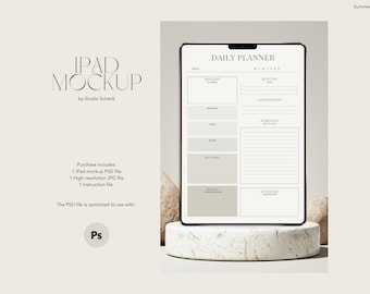 iPad Mockup | iPad Mockup for Web Designers, Artists and Photographers | Digital Planner Mockup | Warm Neutral Colors