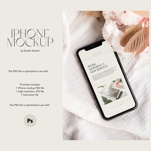 iPhone Mockup | Phone Mockup for Web Designers and Creators | Floral iPhone Mockup | Realistic iPhone Mockup | Phone Screen Mockup