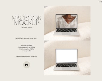 Mockup del prodotto digitale | MacBook Mockup per web designer e creatori | Mockup estetico per laptop | Modello di inserzione Etsy | Mockup del sito web