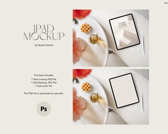 Modello iPad | Modello di inserzione Etsy | Mockup di dispositivo realistico in colori neutri | Mockup di pianificazione digitale | Modello dell'iPad Pro