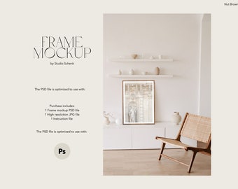 Frame Mockup | Frame Mockup for Artist, Photographers and Designers | Living Room Frame Mockup for Art | Art Mock Up