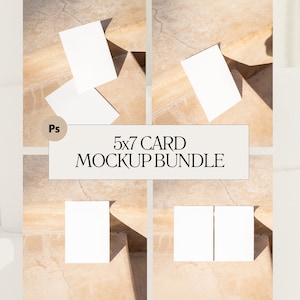 5x7 Grußkarten-Mockup-Bundle | 5x7 Kartenmodell | Kartenmodell für Grußkarten-Designer | 5x7-Papiermodell für Geburten und Hochzeiten