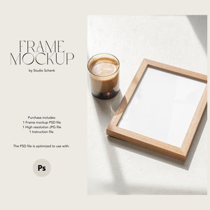 Frame Mockup | Natural Wooden Frame Mockup for Artists and Photographers | Realistic Art Mockup | Minimalist Art Frame Mockup