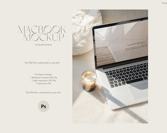 Digital Product Mockup | Macbook Mockup for Web Designers and Creators | Aesthetic Laptop Mockup | Etsy Listing Mockup | Website Mockup