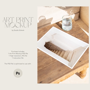 Maqueta de impresión de arte | Maqueta de póster A4 para diseñadores, artistas y fotógrafos | Maqueta de impresión vertical en colores neutros | Maqueta de papel