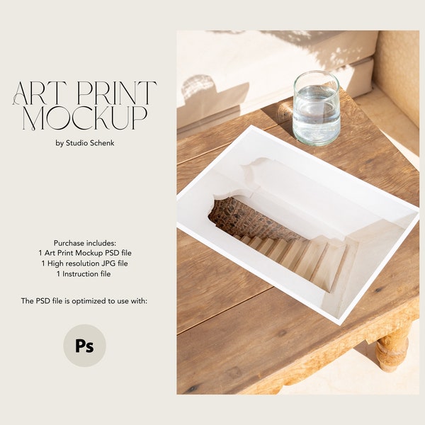 Art Print Mockup | A4 Poster Mockup for Designers, Artists and Photographers | Vertical Print Mockup in Neutral Colors | Paper Mockup