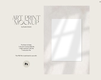 Art Print Mockup | A4 Poster Mockup for Designers, Artists and Photographers | Realistic Art Mockup in Neutral Colors | Art Print Mockups
