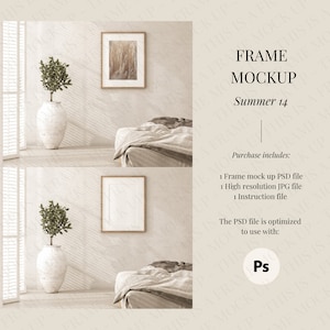 Frame Mockup | Frame Mockup for Designers, Artists and Photographers | Realistic Wall Art Frame Mockup | Wooden Frame Mockup