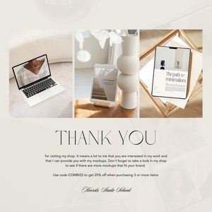 May include: A mockup image featuring three devices displaying different content. A laptop with a white background and text, a tablet with a white background and text, and a tablet with a white background and the text "The path to minimalism".